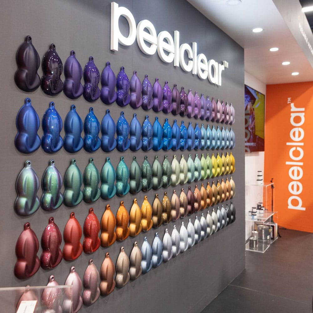The PEEL Clear color range — hundreds of sprayable, removable colors